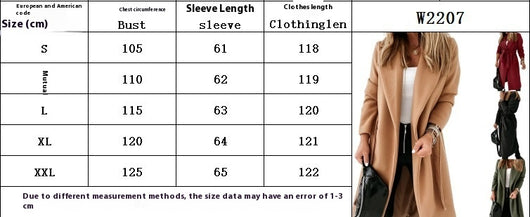 Abrigo Largo de Lana para Mujer Talla Grande con Cordones - Image 6
