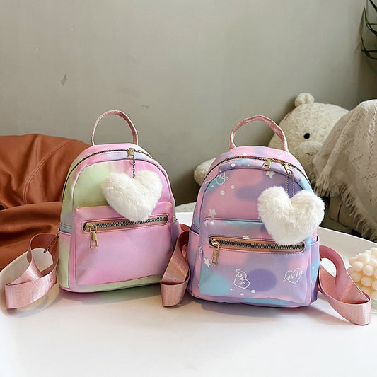 Mochila Casual de Gran Capacidad en Colores Pastel con Textura Nylon