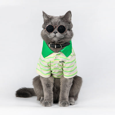 Polo de Algodón Ligero a Rayas Verdes para Mascotas - Ropa de Verano - Image 3