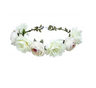 Diadema Nupcial de Rosas Rojas - Flores Artificiales para Playa y Viajes - Image 7