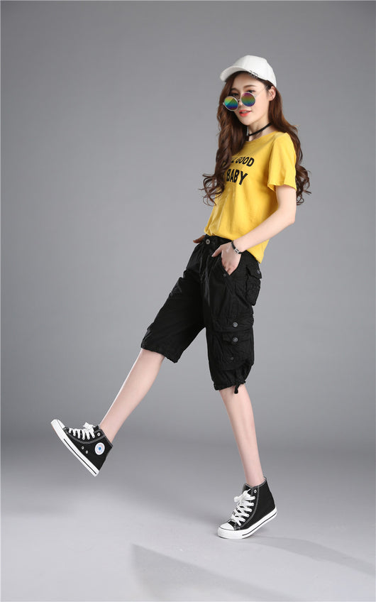 Pantalones Casuales Sueltos Capri Multicolor Talla Grande - Image 42
