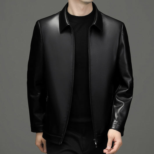 Chaqueta de Cuero PU Estilo Ejecutivo con Solapa - Otoño - Image 2