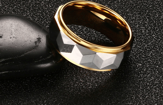 Anillo de Tungsteno y Oro para Hombre - Diseño Moderno - Image 4