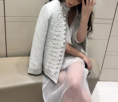 Chaqueta Elegante con Lentejuelas de Perla - Image 2