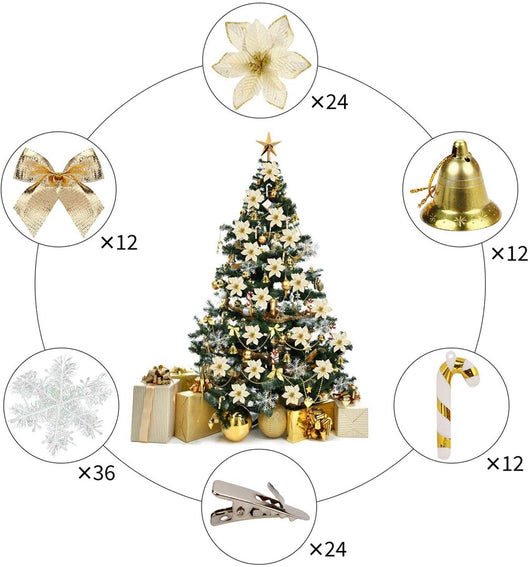 Set de 120 Flores Navideñas Decorativas para Colgar - Image 6