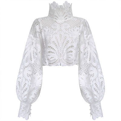 Camisa de Cuello Parado Manga Larga para Mujer - Image 10