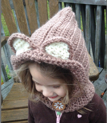 Gorros de Invierno Tejidos a Mano para Niñas con Bufanda Integrada Diseño Osito - Image 5