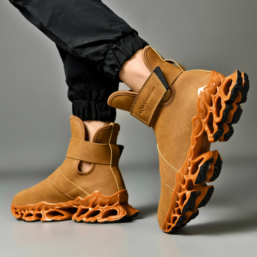 Bota de Trabajo para Hombre en Cuero con Caña Alta y Microfibra Aterciopelada - Image 12