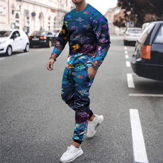 Sudadera Deportiva Casual de Dos Piezas con Estampado para Hombre - Image 11