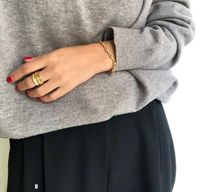 Anillo Geométrico Minimalista de Diseño Irregular para Mujer - Image 6