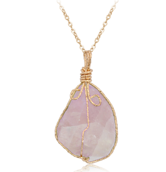 Collar de Cristal en Bruto con Dije de Piedra Natural Irregular - Image 3