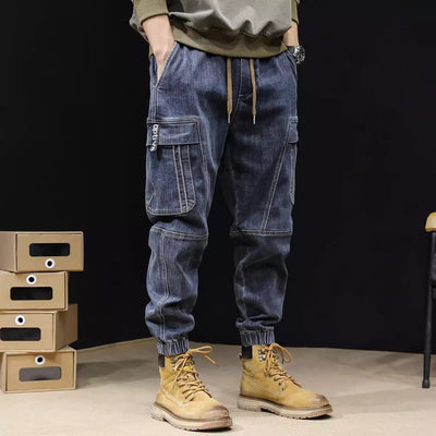 Jeans Retro Holgados con Cintura Elástica para Hombre - Image 2