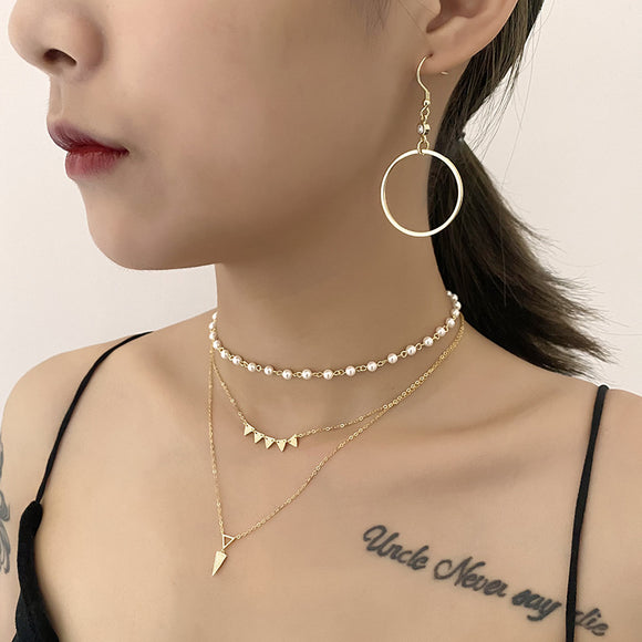 Collar Geométrico de Metal Minimalista