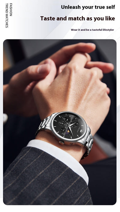 Reloj Multifunción de Acero Inoxidable para Hombre - Resistente al Agua - Image 10