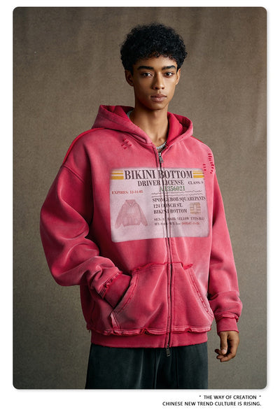 Sudadera Estilo Cardigan con Cierre y Diseño Roto - Image 15