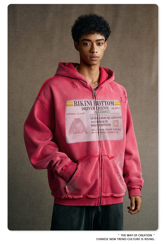 Sudadera Estilo Cardigan con Cierre y Diseño Roto - Image 15