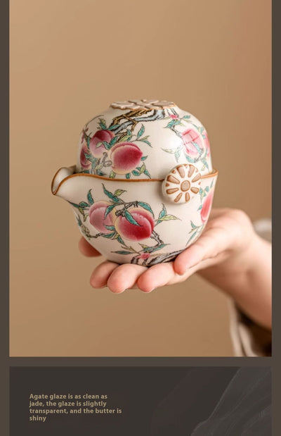 Juego de Té Viajero Horno Ru Nueve Melocotones - Image 13