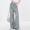 Jeans Rectos Retro con Lazada y Rotos para Mujer