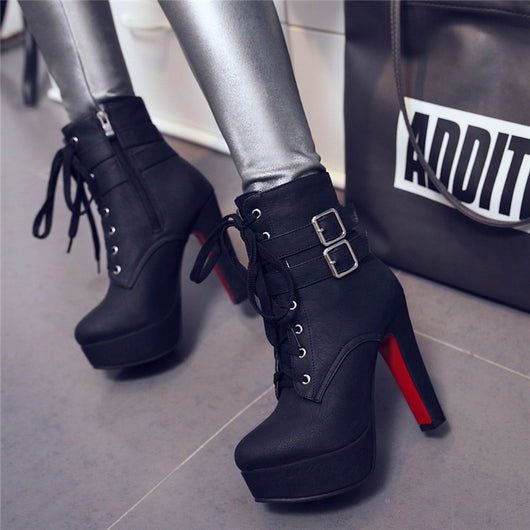 Botas de Tacón Grueso Ultra Alto para Mujer