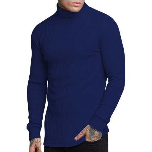 Suéter Cuello Alto con Detalle Retorcido y Rayas - Image 14