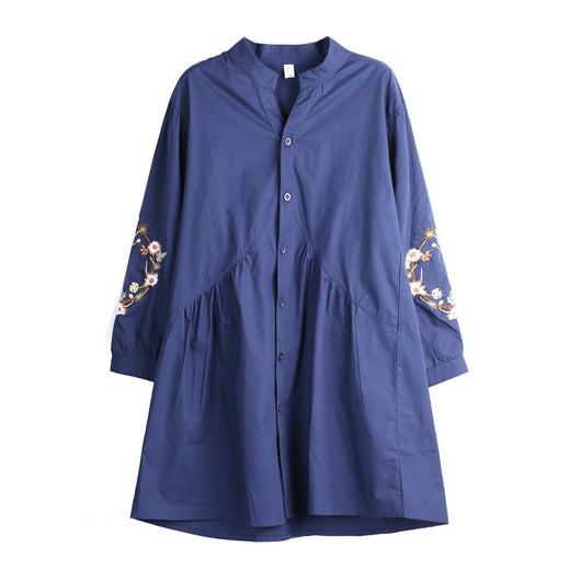 Blusa Suelta Otoñal con Bordado Floral y Mangas Largas - Image 3
