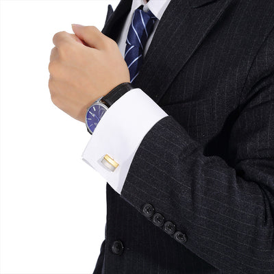 Gemelos Bicolor para Camisa Francesa - Acero Inoxidable Premium - Image 3