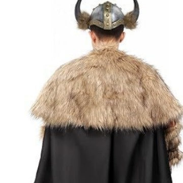 Traje Vikingo Completo con Capa, Chal y Botas de Lana Artificial - Image 3