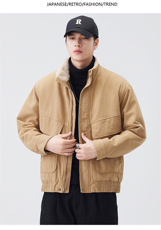 Chaqueta de Cuello Alto Pesada en Algodón Retro - Image 18