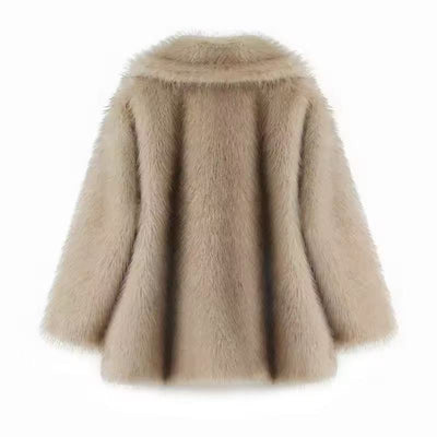 Abrigo de Piel Sintética de Zorro para Mujer con Cuello Tipo Blazer - Image 12