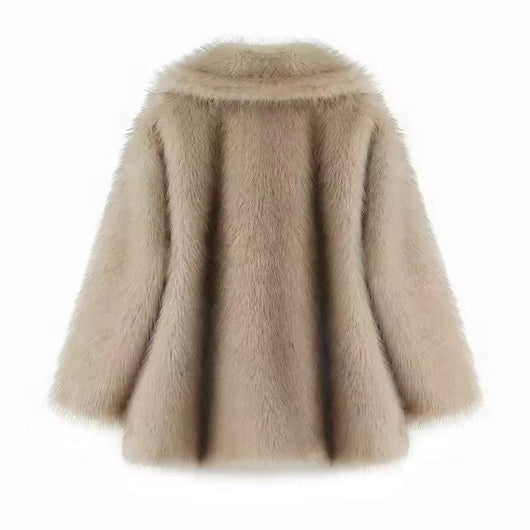 Abrigo de Piel Sintética de Zorro para Mujer con Cuello Tipo Blazer - Image 12