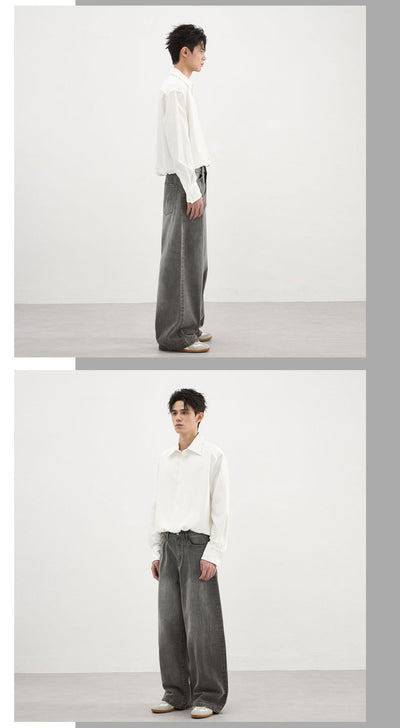 Pantalones Vaqueros Gris Lavado Básicos para Hombre - Otoño Invierno - Image 11