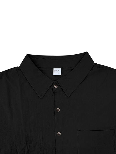Camisa de Lino Transpirable Manga Corta para Playa - Image 12