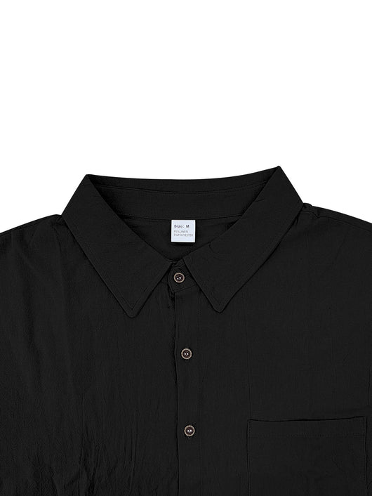Camisa de Lino Transpirable Manga Corta para Playa - Image 12