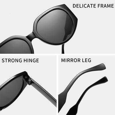 Coffee frame polygon sunglasses with brown gradient lenses on a white background. - Image 10