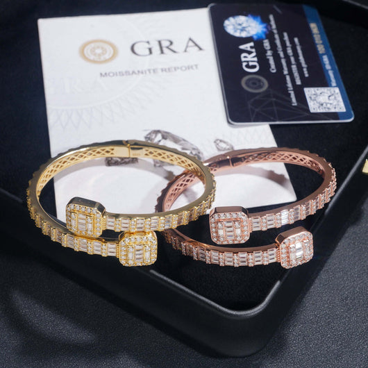 Pulsera de Plata S925 con Moissanita Cuadrada - Image 9
