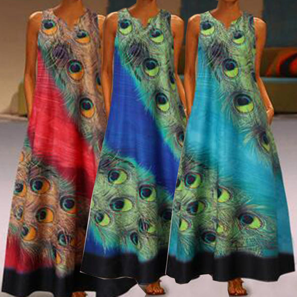 Vestido de Playa Retro sin Mangas para Ocasiones Especiales