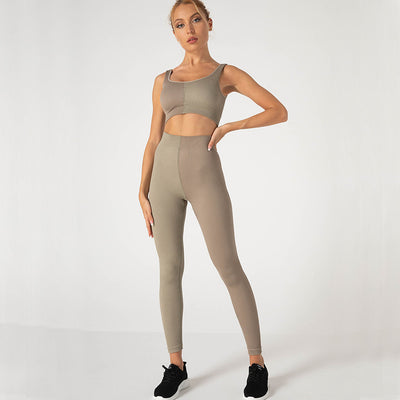 Conjunto Deportivo Ajustado con Costuras de Contraste y Tiras Acanaladas - Image 10