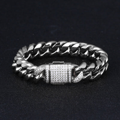 Pulsera Cubana de Acero Titanio con Cierre Miami Resistente - Image 6