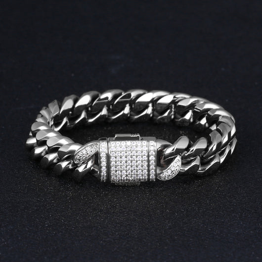 Pulsera Cubana de Acero Titanio con Cierre Miami Resistente - Image 6