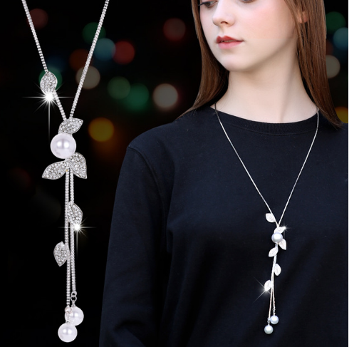Collar Cadena de Suéter Copo de Nieve Cristal - Largo y Elegante - Image 11