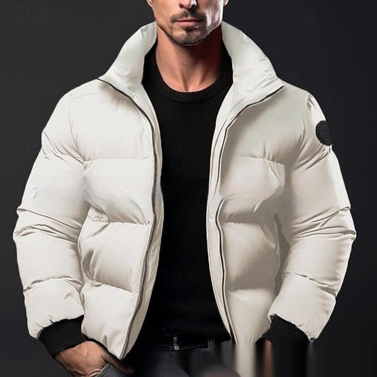 Abrigo Acolchado de Algodón con Relleno de Plumón para Hombre - Image 10