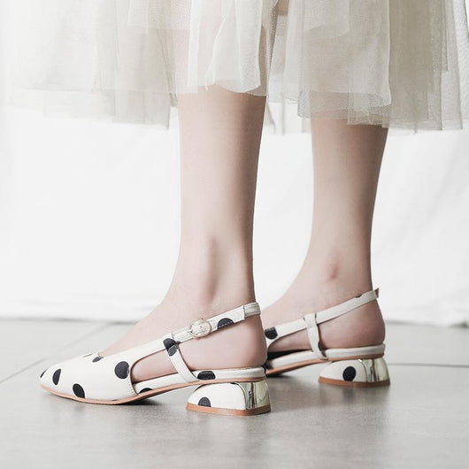 Sandalias Baotou con Tacón Grueso Estilo Hada - Punta Afilada y Hebilla Ajustable