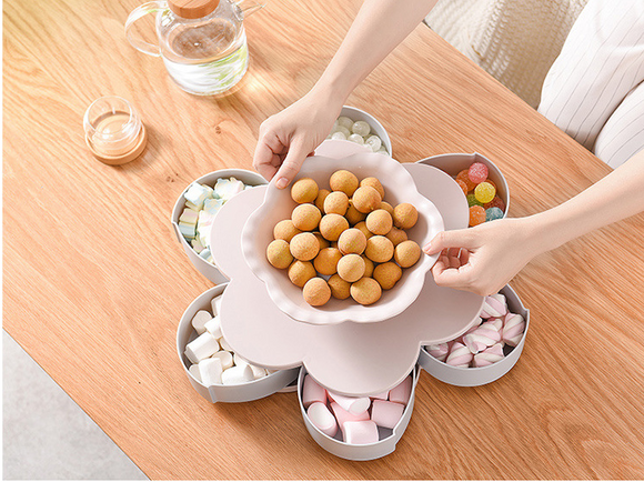 Frutero Giratorio con Pétalos - Caja para Frutas Secas y Snacks