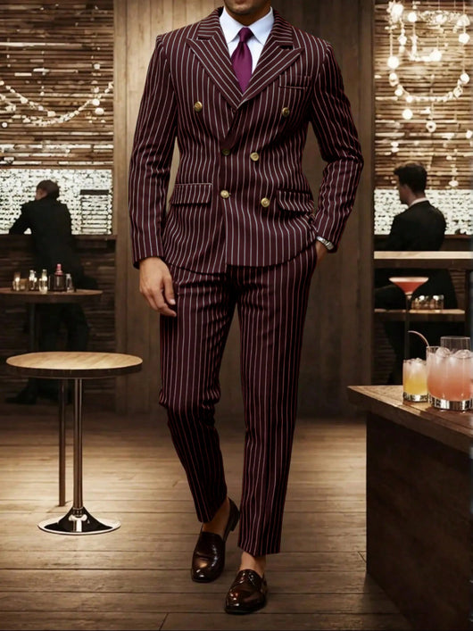 Conjunto de Traje Ejecutivo a Rayas para Hombre - Image 11