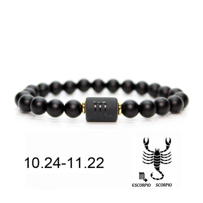 Pulsera de Piedra Natural Ágata Negra Mate para Hombre - Image 3