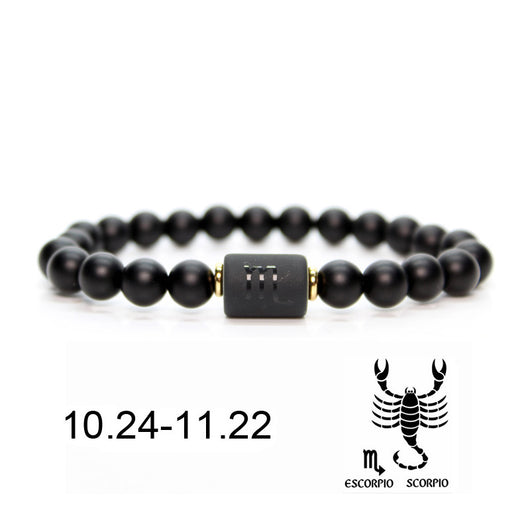 Pulsera de Piedra Natural Ágata Negra Mate para Hombre - Image 3