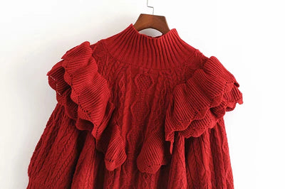 Suéter de Cuello Alto Superpuesto para Mujer - Image 2