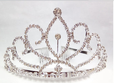 Corona de Novia Coreana con Cadena de Diamantes - Tiara Clásica para Boda - Image 2
