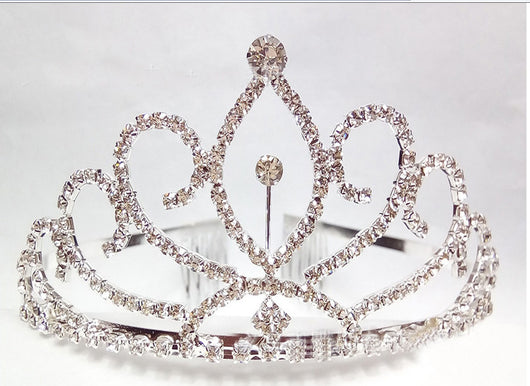 Corona de Novia Coreana con Cadena de Diamantes - Tiara Clásica para Boda - Image 2