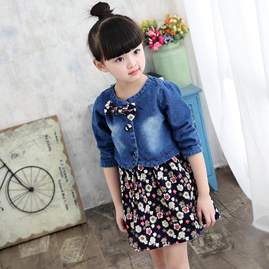 Conjunto de Falda Floral de Dos Piezas para Niñas